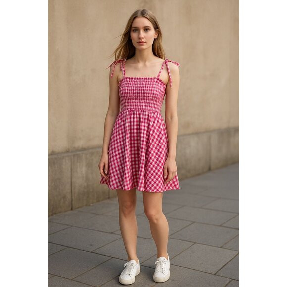 ANGIE Women Pink/White Dress MEDIUM - Picture 1 of 5